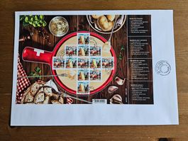 FDC Spezial-Zusammendruckbogen Fondue 2018
