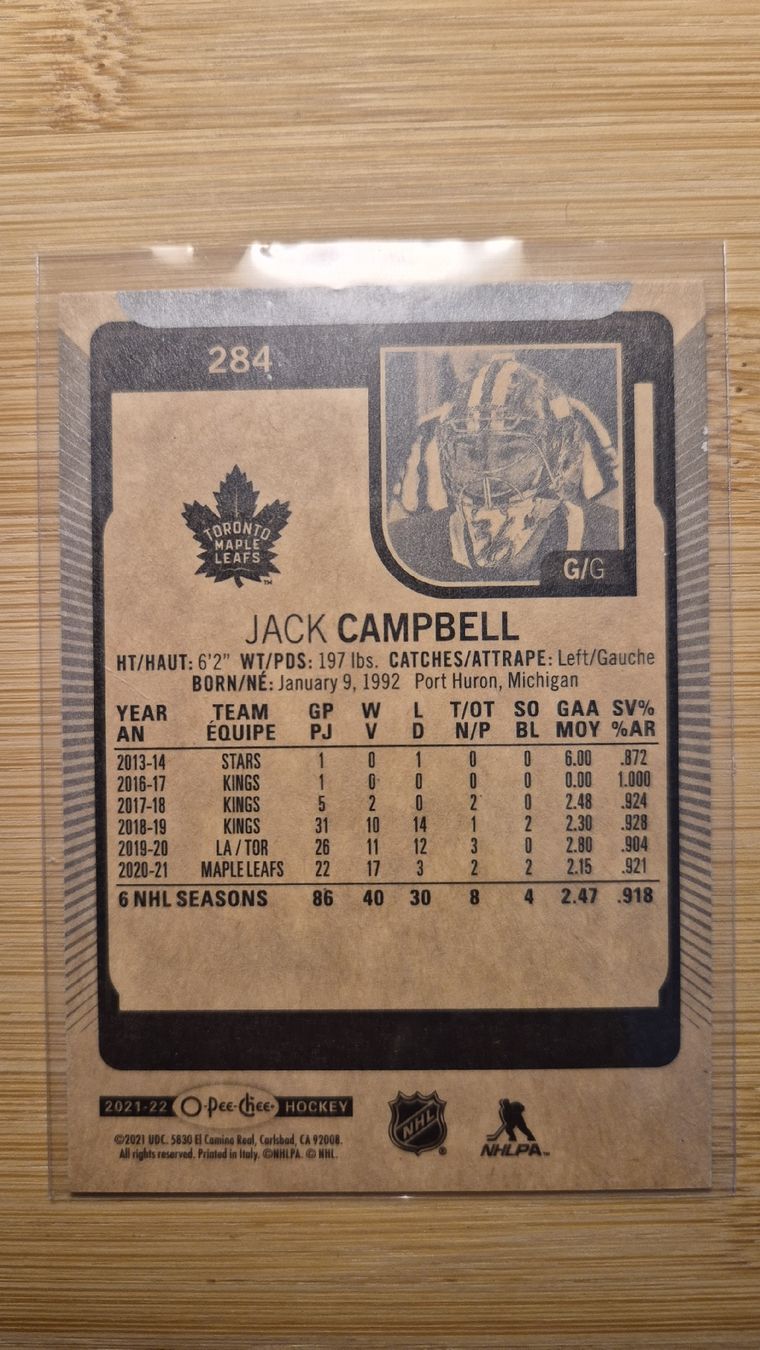 NHL Cartes à collectionner: NHL Jack Campbell Toronto Maple Leafs – D'occasion à Bellach par IceCards-80 1
