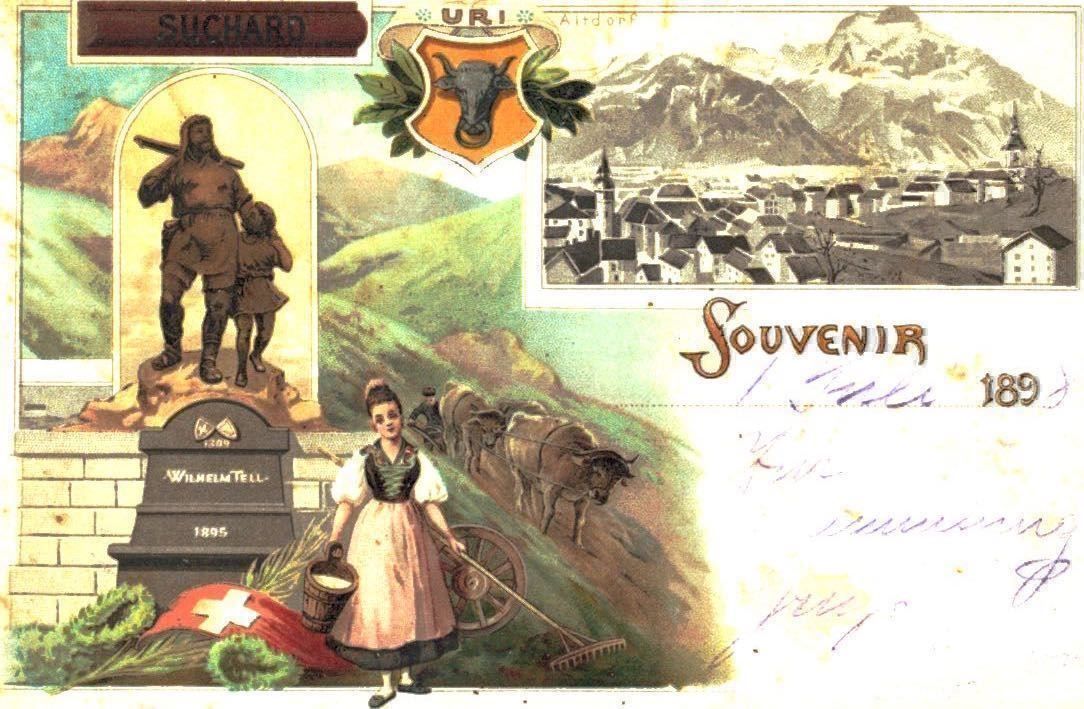 Ansichtskarten: Chocolat Suchard Uri Altdorf – Gebraucht aus Biasca von Blenio71