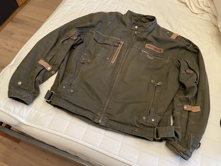Motorrad Jacke Harley Davidson Stoff Olivgrün 