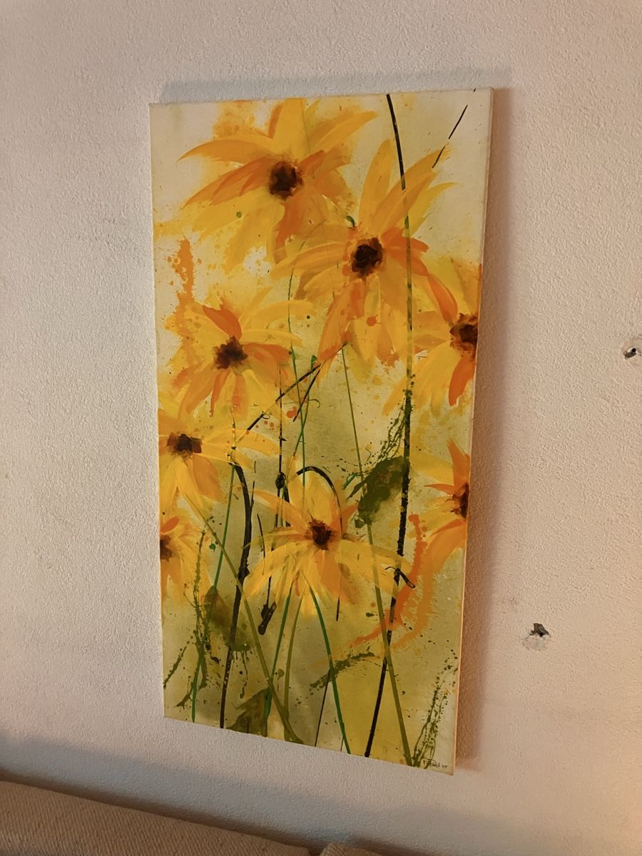 Dipinti: Wunderschönes Blumenbild, DistelBlumen, , 45x90c – Usato da Benglen venduto da Oommaahhaa