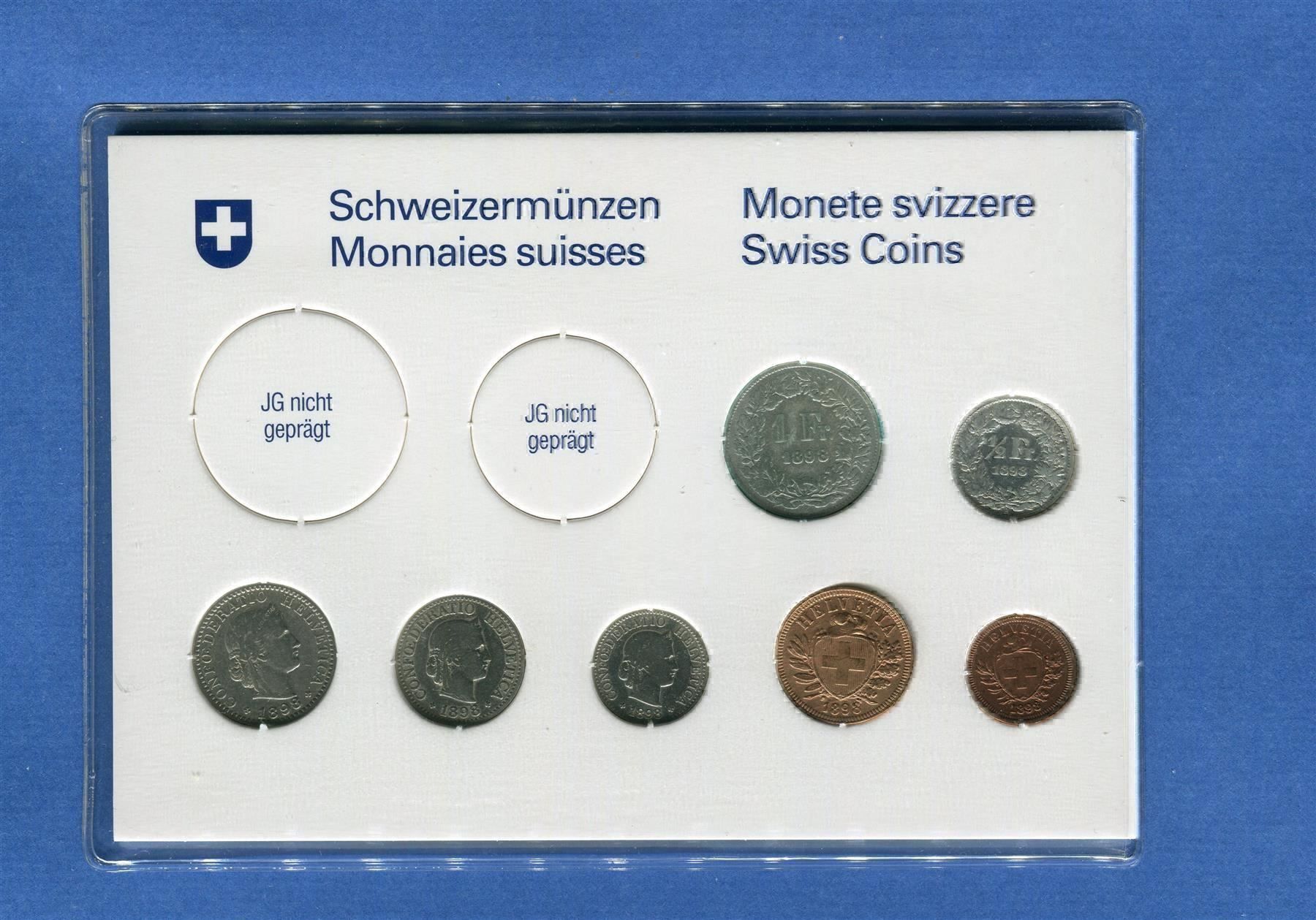 Tutti le monete: (723) Münzsatz 1898 Silber – Usato da Rüthi (Rheintal) venduto da erdnuessli1 1