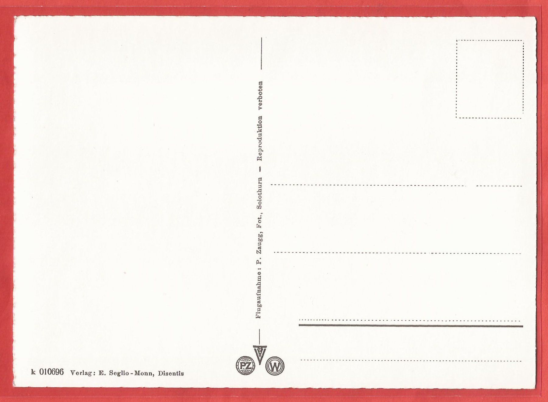 Cartoline postali: Disentis - Flugaufnahme ca. 1960 – Usato da Fislisbach venduto da Porano 1