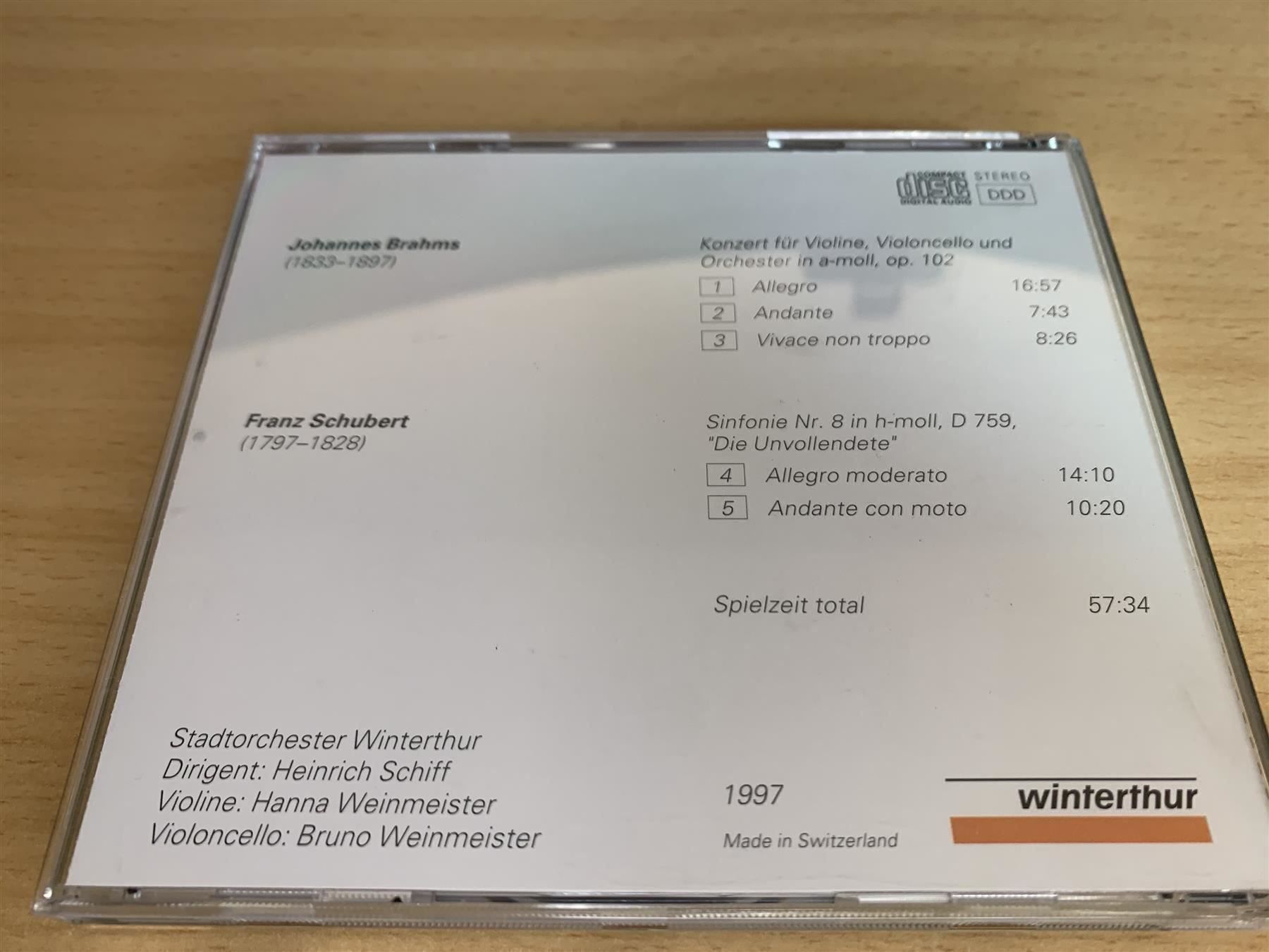 CDs: Brahms - Schubert - Stadtorchester Winterthur – D'occasion à Rikon im Tösstal par Alpenmutz 1