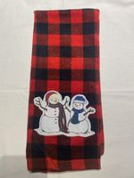 Christmas Kitchen Towel, Snowmen, Buffalo Plaid New!