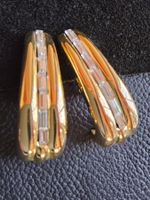 Vintage trendige Gold/Strass Ohrclips