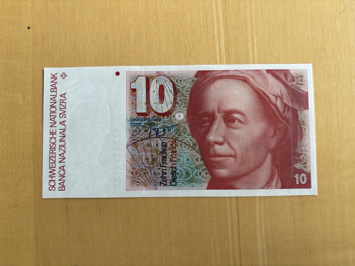 Banconote: Schweizer 10 Franken Note Leonhard Euler neuwertig – Nuovo (secondo la descrizione) da Obernau venduto da taunus1958