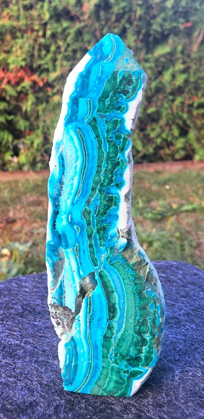 Mineralien & Heilsteine: 💚💙 Einzigartiger Malachit mit Chrysokoll Obelisk – Neu und originalverpackt aus Matzingen von Shay_Crystalz