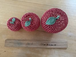 Lot de 3 pommes en crochet 🍎