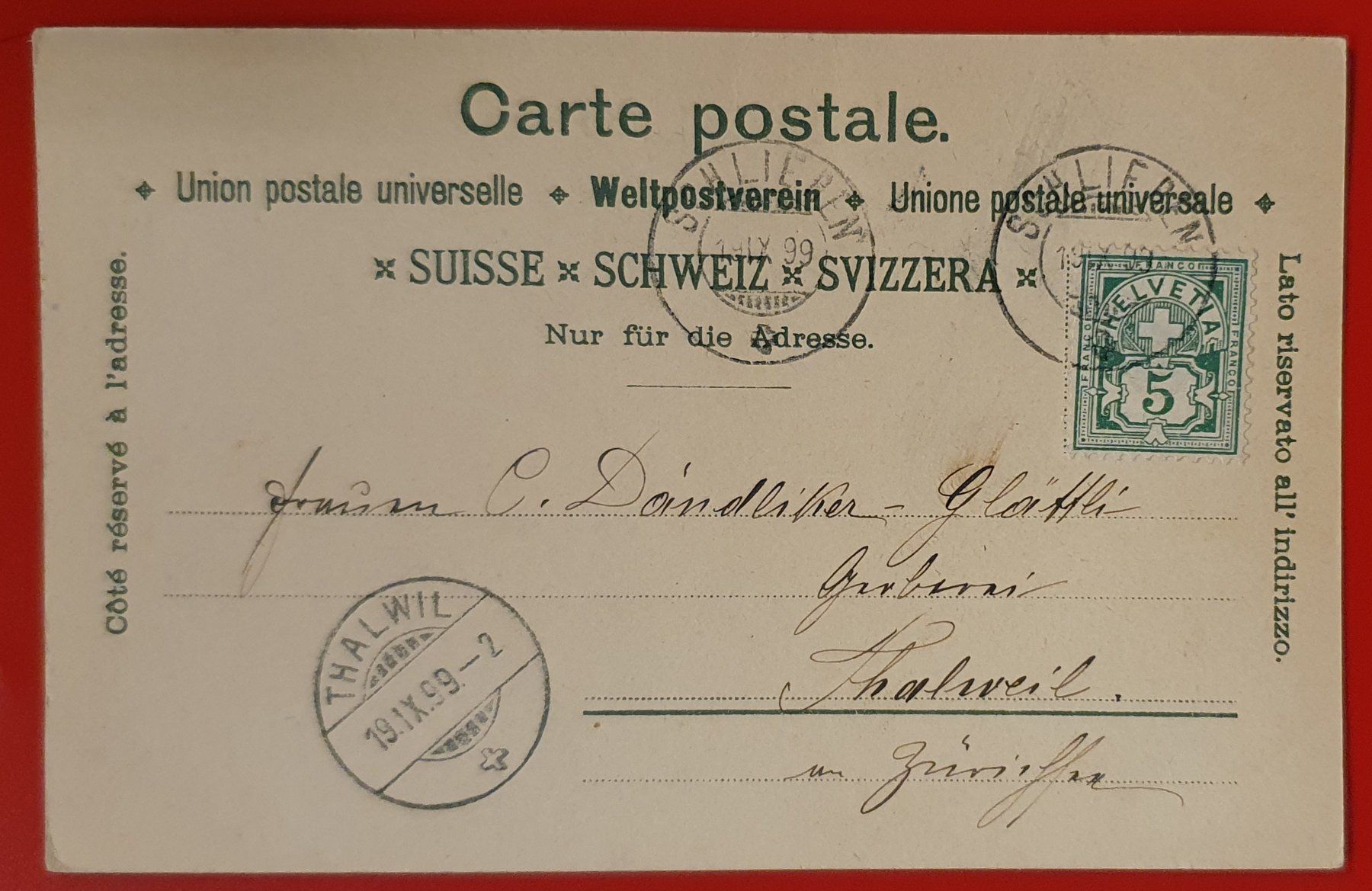 Ansichtskarten: Gruss aus Zürich 1899 – Gebraucht aus Kreuzlingen von Rschweiz1 1