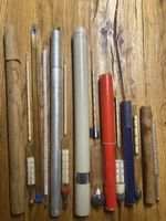 Lot de 7 anciens alcoomètres/thermomètres, vintage!