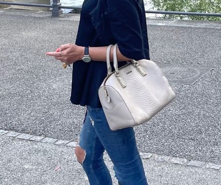 Hugo Boss borsa grande di pelle naturale-colore late caldo