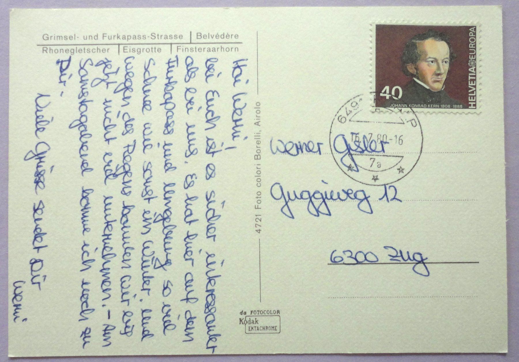 Cartoline postali: Furkapass m. 2431 – Usato da Fétigny venduto da Billy2miny 1