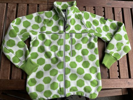 Polarn o.Pyret Robuste Fleece Jacke, grün/weiss 146
