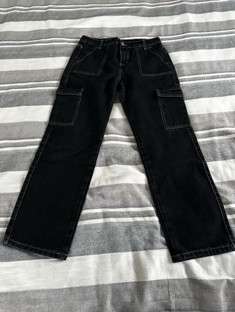 Schwarze Cargo Jeans Shein Gr. 152 coole Waschung