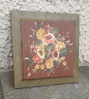 Holz Decor mit Bauernmalerei 21x21
