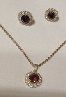Ensemble Collier et boucles d'oreilles vintage mauves ✨ (51)