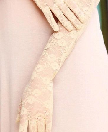 NEUE Beige Spitzen-Handschuhe Einheitsgrösse - 202757