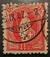 CH STEHENDE HELVETIA 1 Fr /1907 /2x gestempelt / Kreuz Kreuz