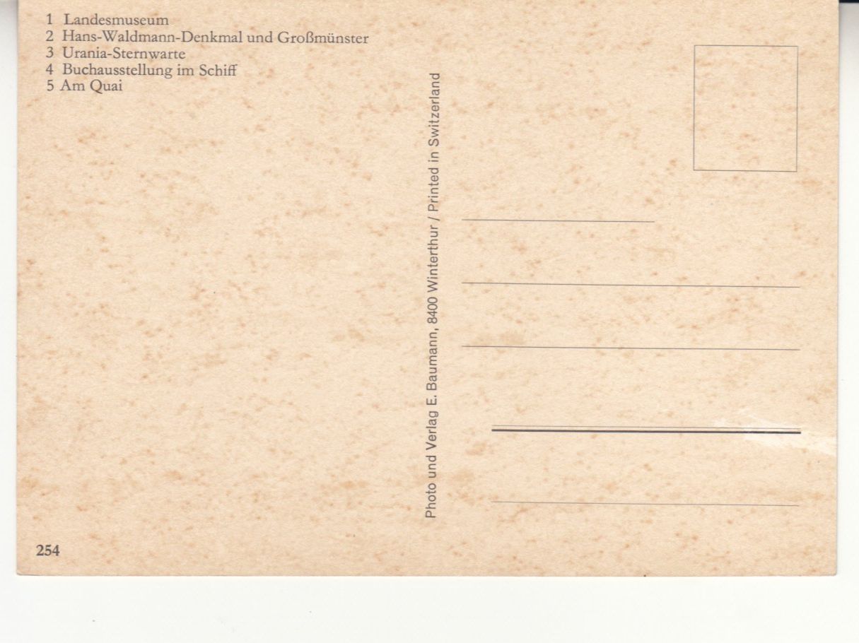 Ansichtskarten: Zürich ca. 1970 – Gebraucht aus Bürglen TG von StampGraf 1