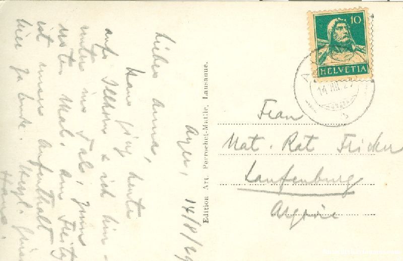 Cartoline postali: Vallée d'Anniviers + 1923 – Usato da Emmenbrücke venduto da teestube 1