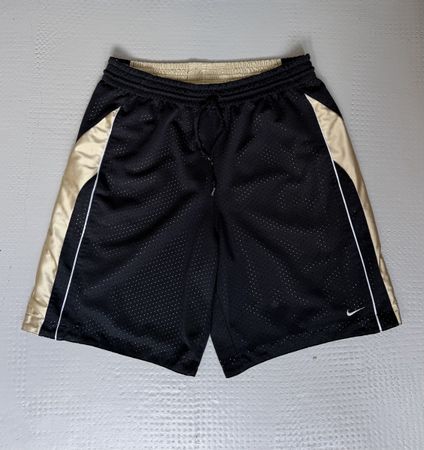Vintage Nike Schwarz Gold Reversible Basketball Shorts