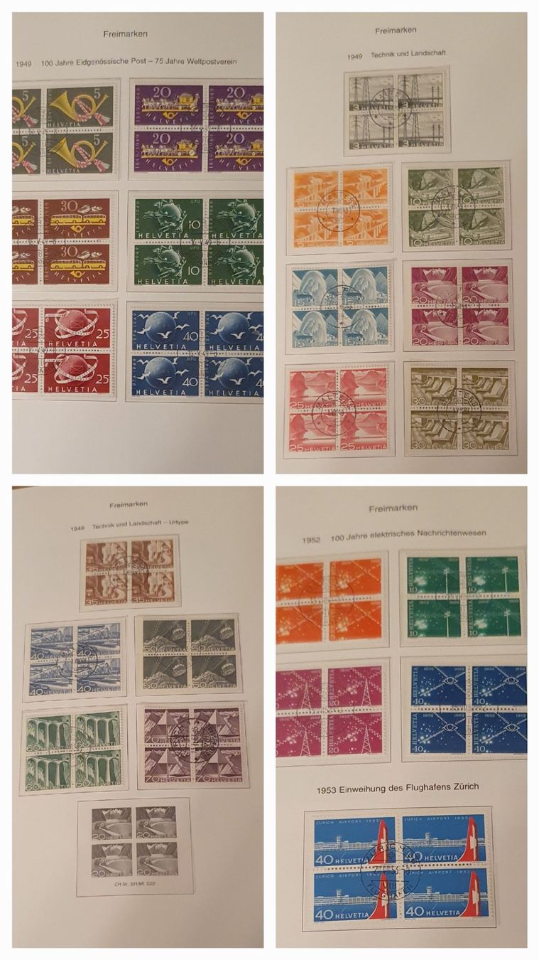 Alle Briefmarken: 4er Block Sammlung Freimarken Gestempelt 1945 - 1990 – Gebraucht aus Kreuzlingen von Rschweiz1 2