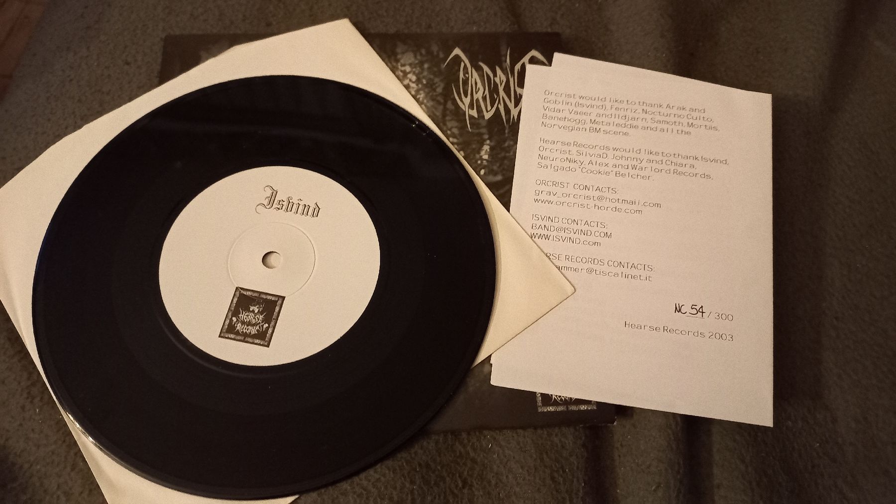 Dischi in vinile: Isvind/Orcrist Split Single 7"Vinyl Norway Black Metal – Usato da Olten venduto da Donatello1984 2