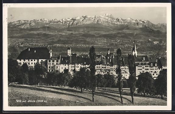 Cartoline postali: AK Wil, Gesamtansicht mit Säntis, 1933 – Usato da Berlin venduto da bartko-reher