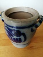 Antiker Topf Steingut blau weiss Deko  Vintage 20 cm hoch