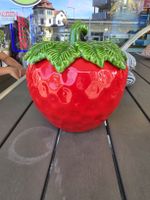 Keramik Dose Erdbeere rot Deckel Grösse gross Bowle
