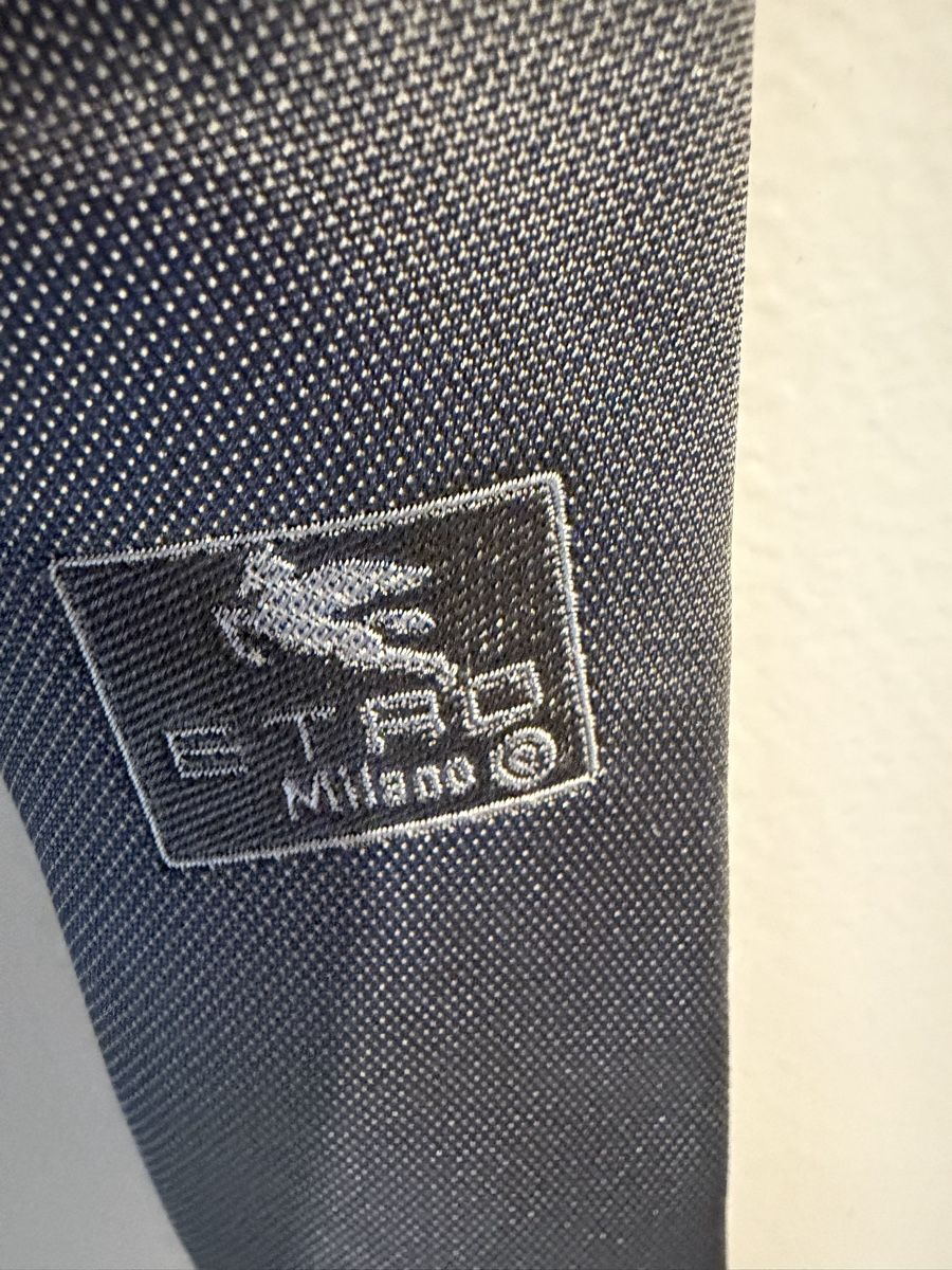 Etro Cravatte: Cravatta Etro Milano 100% Seta Grigia usata con macchie – Usato da Lugano venduto da can_xdd8 6