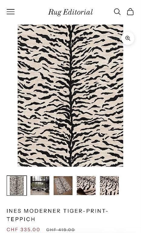 Teppiche: Tiger Print Teppic 245x330cm – Gebraucht aus Luzern von Marazul99