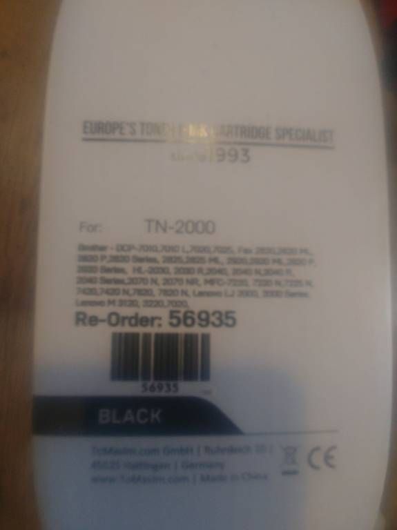 Brother Cartucce per stampanti & toner: Original Brother TN2000 Toner schwarz – Nuovo e nell'imballaggio originale da Zürich venduto da gol_jc2x 2