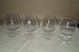 Vintage Cognacschwenker mit geätzten Tiermotiven