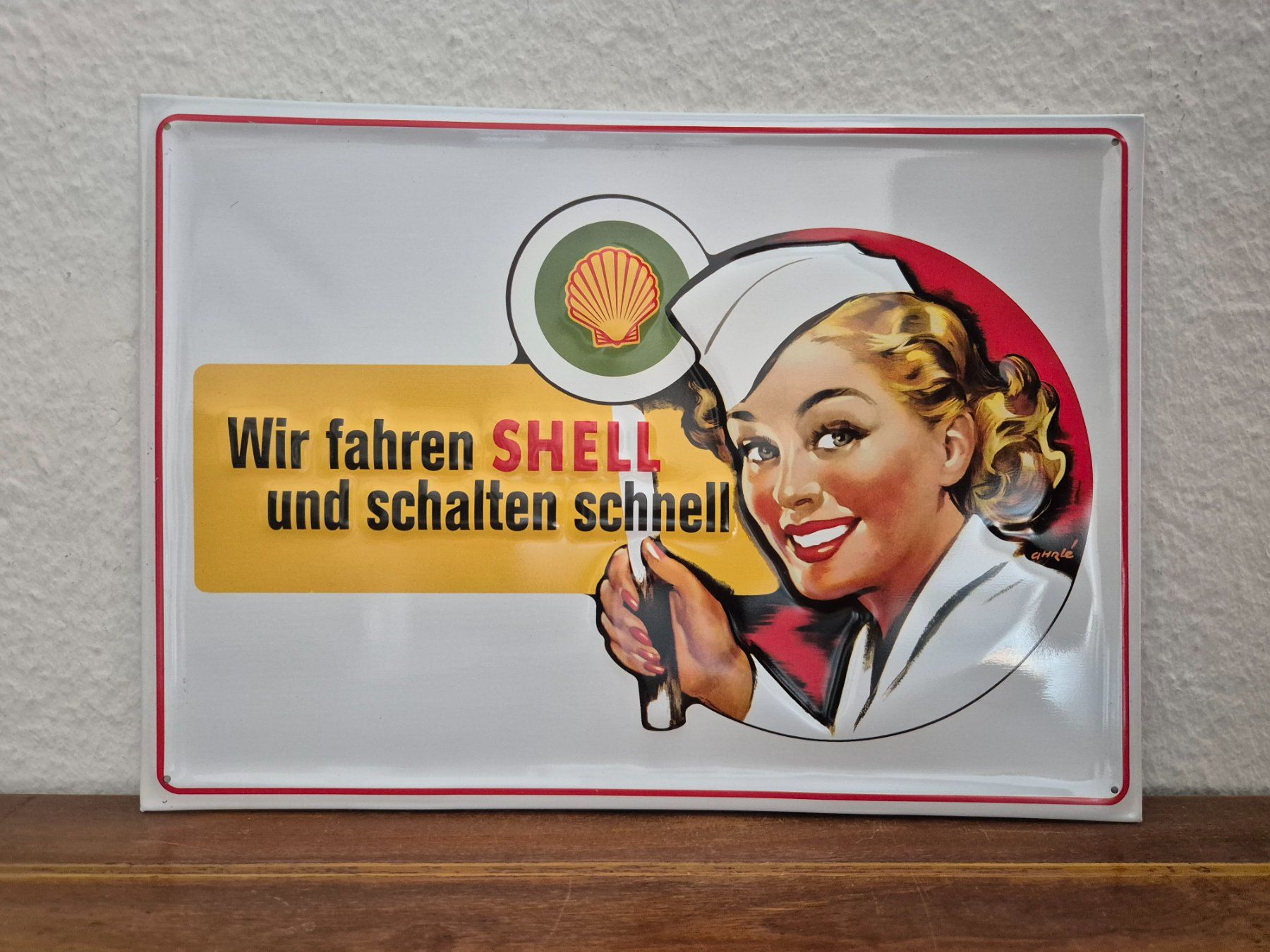 Shell Ecriteaux: Blechschild Shell Tankstelle Tanksäule Limitiert 2001 Blech – D'occasion à Neuhausen par rraayy