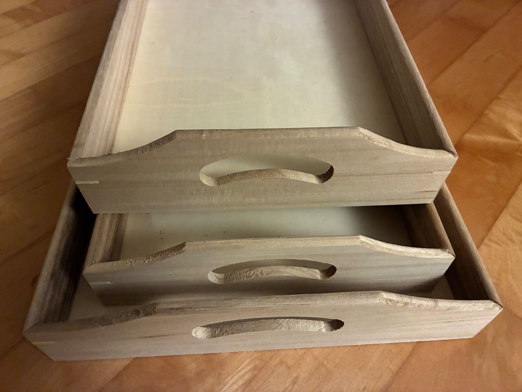 Bastelsets: 3 Serviertabletts, neu, zum Bemalen oder Bekleben – Neu (gemäss Beschreibung) aus Baar von Johan016