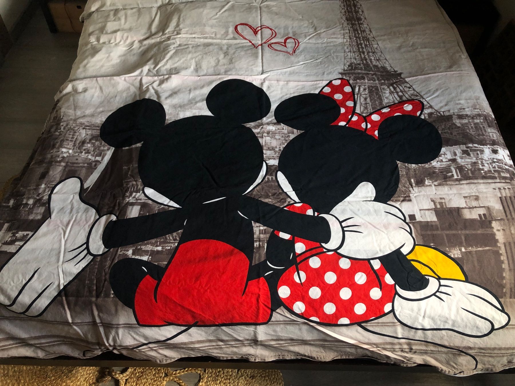 Disney Bettwäsche: Ensemble de literie Mickey Mouse à Paris 160 / 200 & 65 /100 – Gebraucht aus St-Aubin FR von Tiweety 1