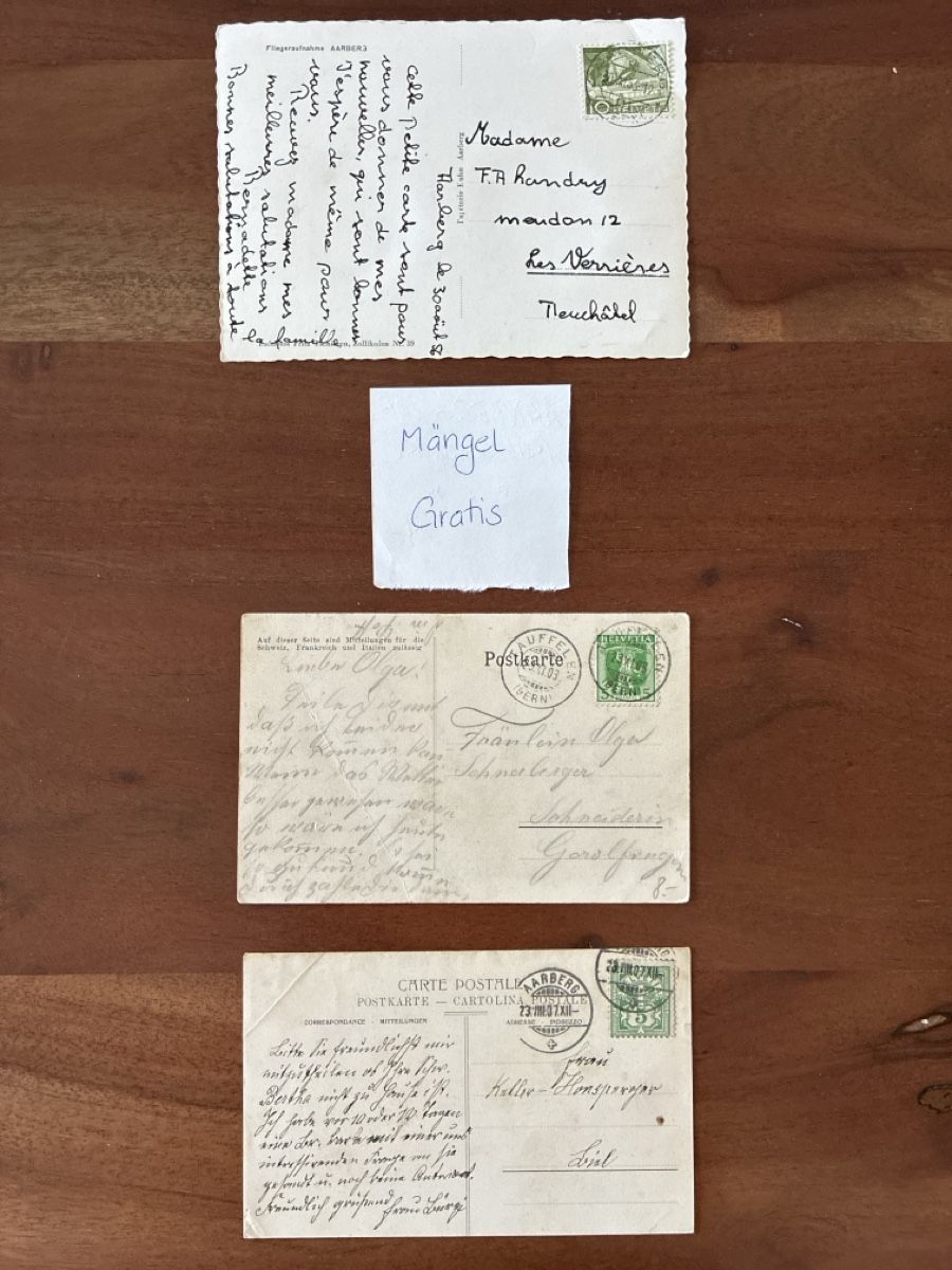 Cartoline postali: 8 Ansichtskarten Schweiz von Aarberg BE – Usato da Oftringen venduto da Cla.vD.74 3