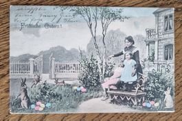 Kunstkarte Frohe Ostern 1904, nach Basel zu Frl. Schmid