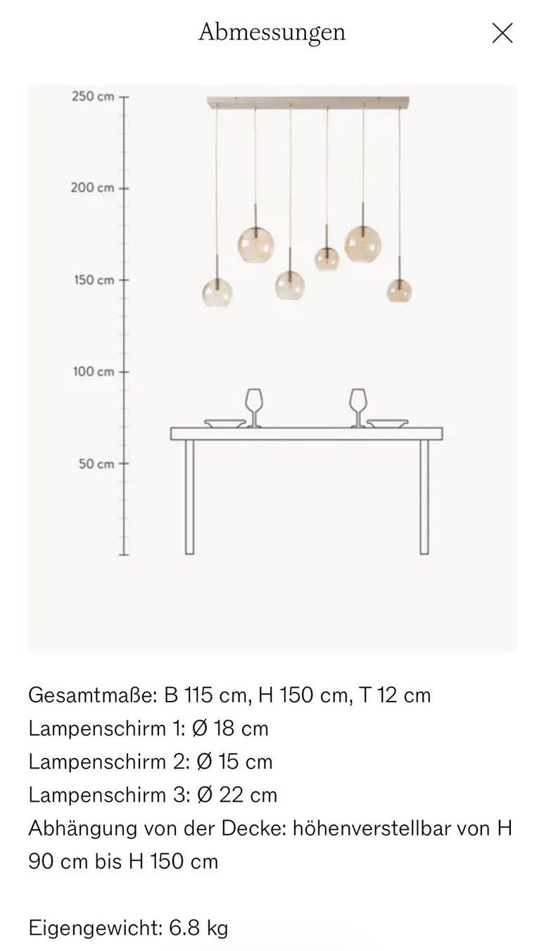 Westwing Lampen: Pendelleuchte mit 6 Glaskugeln – Neu (gemäss Beschreibung) aus Lyss von eas_l52x 4