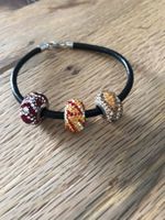Lederarmand mit 3 Swarovski Beads NEU