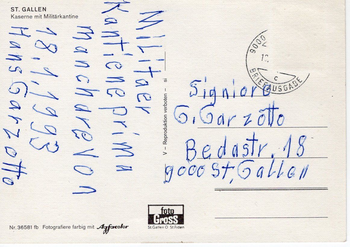 Cartoline postali: St. Gallen Kaserne um 1975 – Usato da St. Gallen venduto da Epu 1