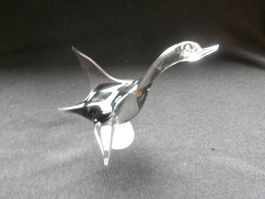 Glas Flugente auf Sockel whs. Murano