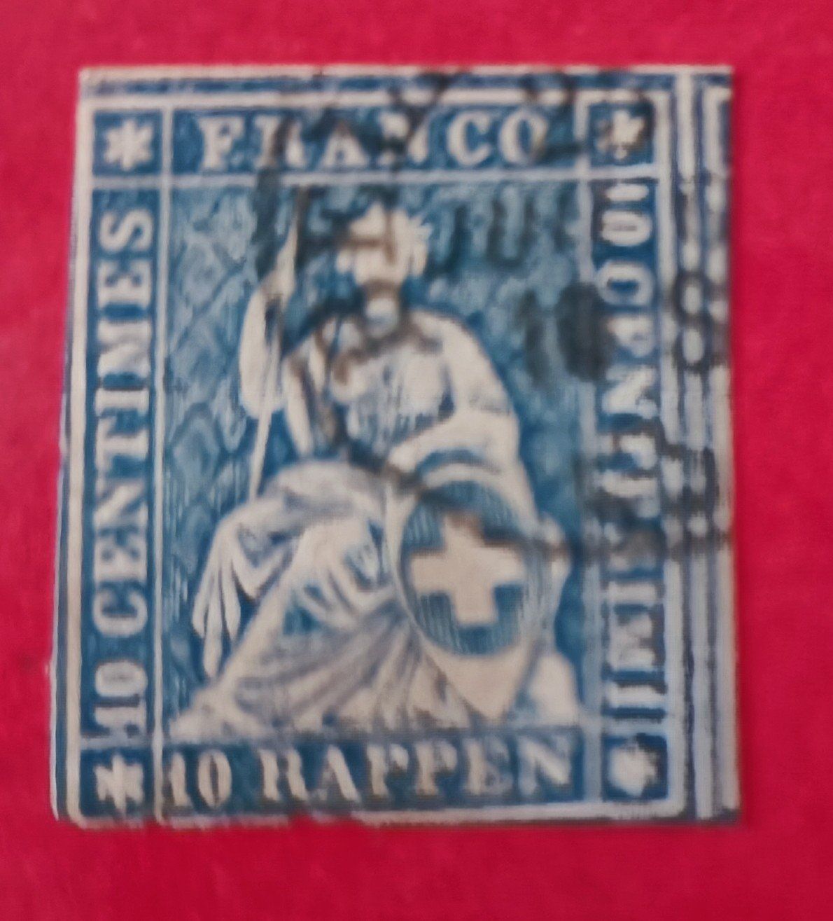 Alle Briefmarken: SCHWEIZER Strubeli 10 Centimes blau gestempelt – Gebraucht aus Glis von MYS-Wallis2020 1