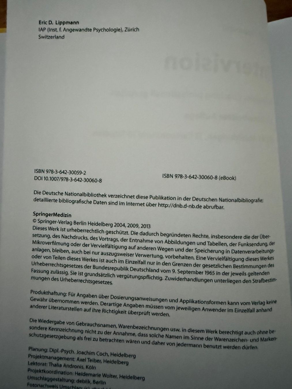Libri: Buch: Intervision E. Lippmann – Usato da Wittinsburg venduto da redrose296 2