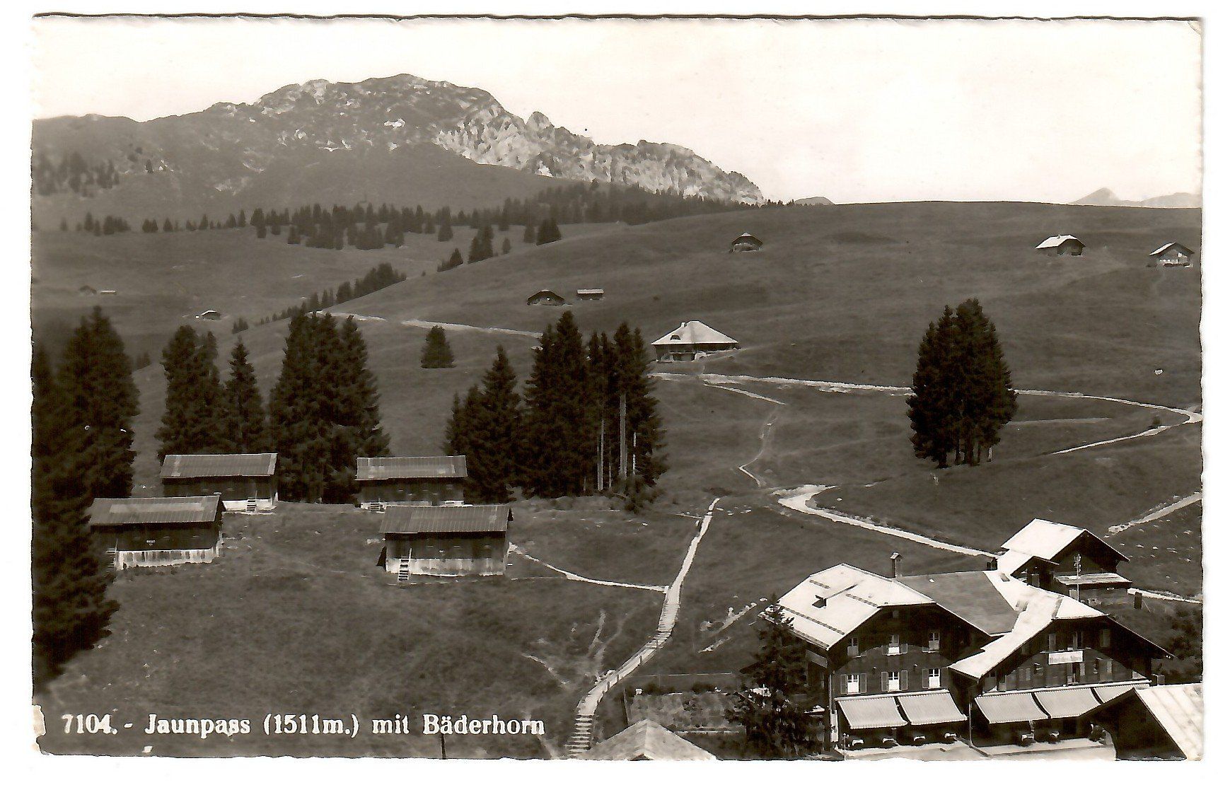 Cartoline postali: Ansichtskarte Jaunpass mit Bäderhorn – Usato da Kerns venduto da etma3