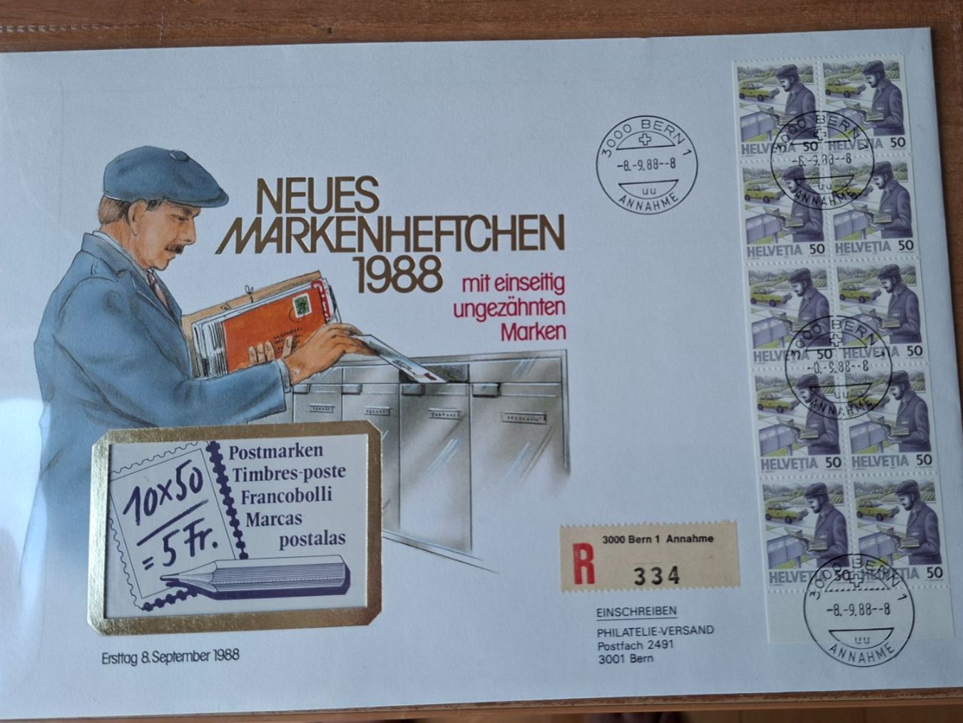 Tutti i francobolli: F738h4 - FDC Carnet poste et transport – Usato da Trélex venduto da Phil_Albert