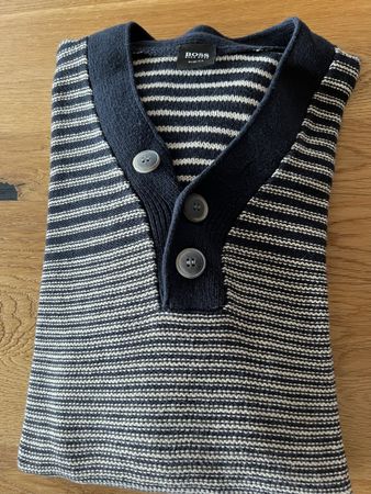 Herren Pullover Hugo Boss, Gr.L blau/grau