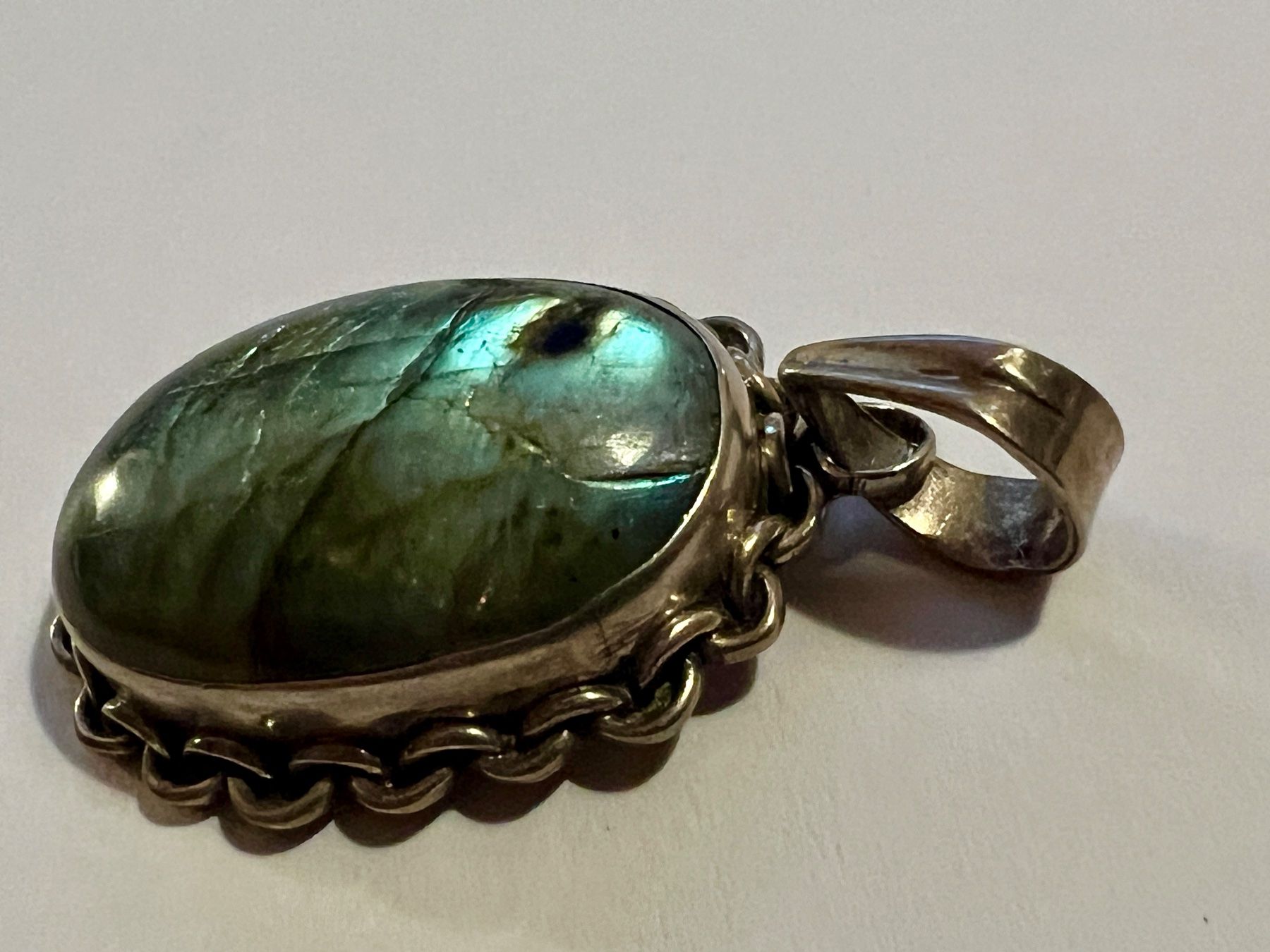 Ciondoli: Silber-Anhänger mit Labradorit-Stein – Usato da Chur venduto da Penting1935
